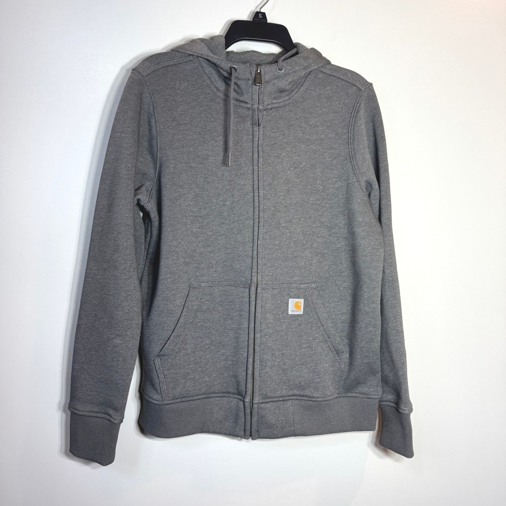 Carhartt Gray Relaxed Fit Full Zip Fleece Hoodie Sweatshirt Womens M‎ Gorpcore